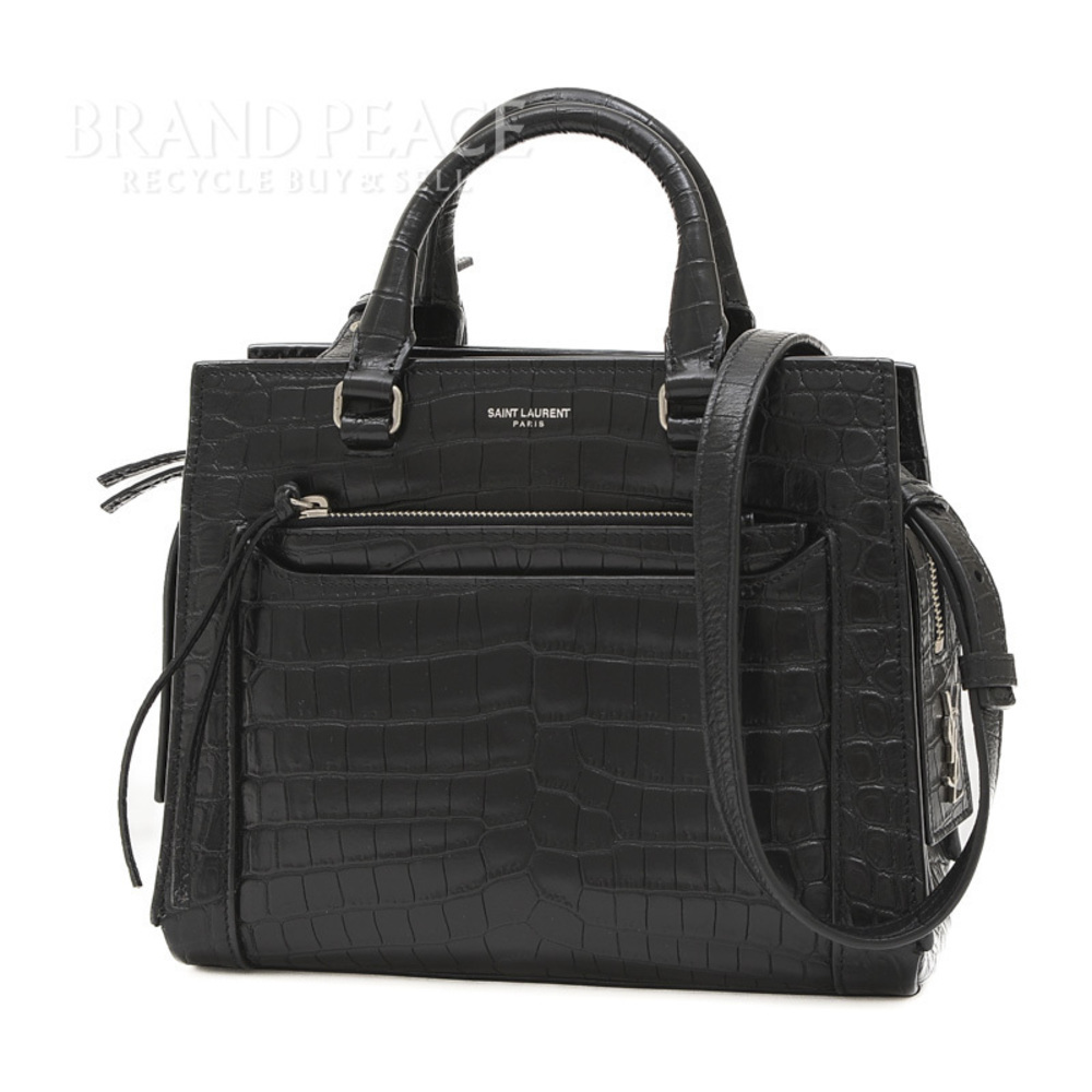 Saint Laurent Paris Eastside 2Way Bag Croco Embossed Black